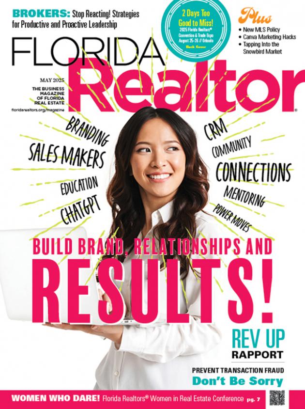 Image of Florida Realtors magazine with woman on front