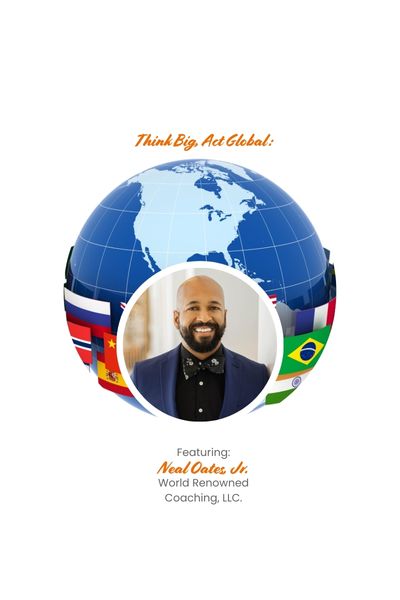 Blue globe surrounded by flags with a picture of a man in the middle
