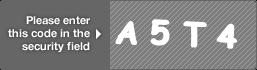 captcha code for visual authentication  letter A number 5 letter T number 4