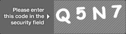 captcha code for visual authentication  letter Q number 5 letter N number 7