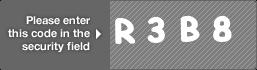 captcha code for visual authentication  letter R number 3 letter B number 8