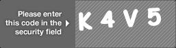 captcha code for visual authentication  letter K number 4 letter V number 5