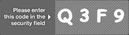 captcha code for visual authentication  letter Q number 3 letter F number 9
