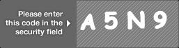 captcha code for visual authentication  letter A number 5 letter N number 9