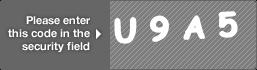 captcha code for visual authentication  letter U number 9 letter A number 5