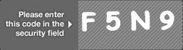 captcha code for visual authentication  letter F number 5 letter N number 9