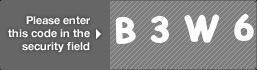 captcha code for visual authentication  letter B number 3 letter W number 6