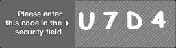 captcha code for visual authentication  letter U number 7 letter D number 4