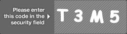 captcha code for visual authentication  letter T number 3 letter M number 5