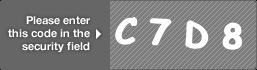 captcha code for visual authentication  letter C number 7 letter D number 8
