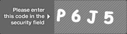 captcha code for visual authentication  letter P number 6 letter J number 5