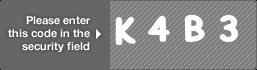 captcha code for visual authentication  letter K number 4 letter B number 3