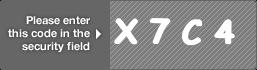 captcha code for visual authentication  letter X number 7 letter C number 4