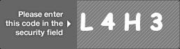captcha code for visual authentication  letter L number 4 letter H number 3