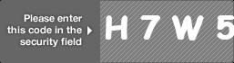 captcha code for visual authentication  letter H number 7 letter W number 5