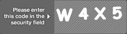 captcha code for visual authentication  letter W number 4 letter X number 5